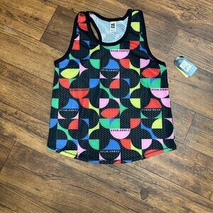 Zumba Fitness Colorful Geometric Mesh Tank Top